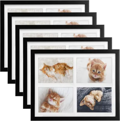 Image de Bomoe Cadre photo collage 5x pour 4 photos Galeria, 10 x 15 cm, noir