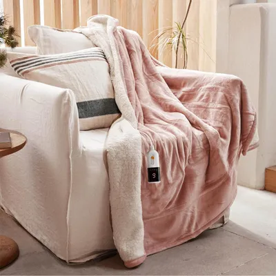 Immagine prodotto di Coperta elettrica - 130 x 180 cm - Pile e Sherpa - Rosa