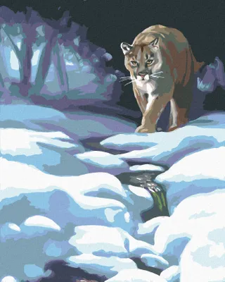 Produktbild von Zuty - Malen nach Zahlen - PUMA IM SCHNEE (D. RUSTY RUST), 40x50 cm, ohne Keilrahmen