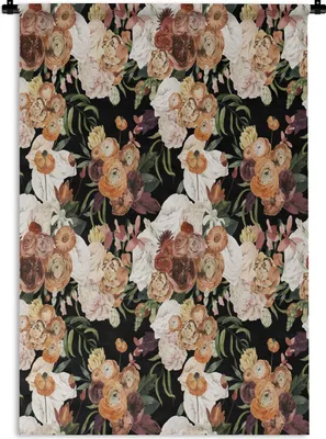 Produktbild von MuchoWow® Wandteppich Wandbehang Blumen - Rosen - Pastell 60x90 cm Tapisserie Dekoration Wandtuch - Foto-Teppich - Abwaschbar