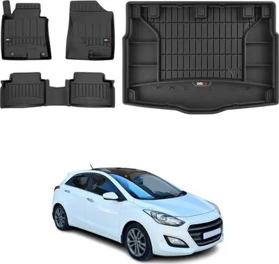 Produktbild von OMAC Fußmatten & Kofferraumwanne Set für Hyundai i30 2011-2017 Gummi Schwarz 4x