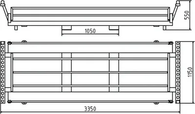 Produktbild von Twintraverse für 30 Bauzäune und 30 Fußplatten 3350 mm x 1150 mm x 550 mm
