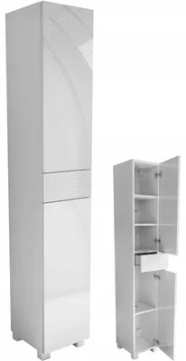 Zdjęcie produktu dla słupek łazienkowy 30 wiszący stojący biały połysk 30cm