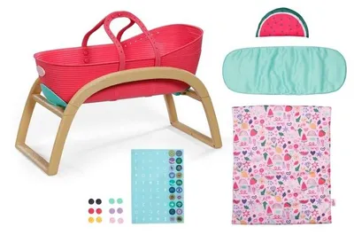 Zdjęcie produktu dla Kołyska 3 w 1 - BABY BORN - Wygląd imitujący drewno - Funkcje: kołyska, huśtawka, pozycja stała - W zestawie materiał - Od 1 roku życia