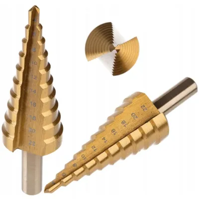 Obrázek produktu pro Rexxer, stupňový vrták, kuželový vrták, HSS, titan, 4-22 mm