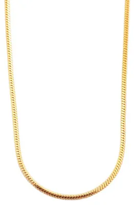 Produktbild von Edelstahl Kette goldfarben Schlangenmuster 45 cm mit 5 cm Verlängerung 3 mm Karabinerhaken