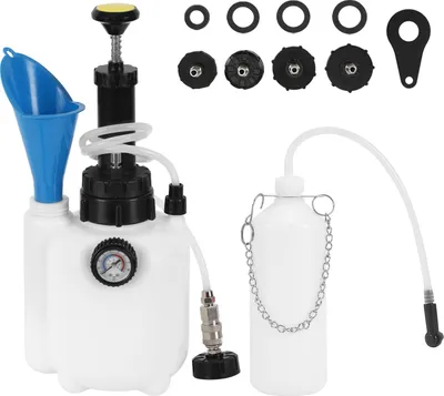 Produktbild von Faziango Bremsenentlüfter 4*Adapter Bremsflüssigkeit KFZ 3L Entlüftungsgerät Druckluft