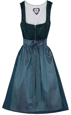 Produktbild von Spieth & Wensky Dirndl Dasing Lange-Dirndl Kleid 2-teiliges Trachtenkleid, Farbe:Petrol, Größe:46/3XL