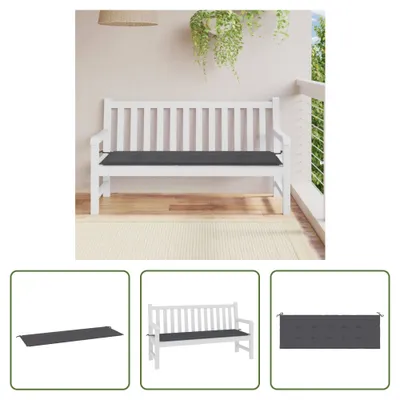 Immagine prodotto di The Living Store Cuscino per panca da giardino antracite 150x50x3 cm Tessuto Oxford