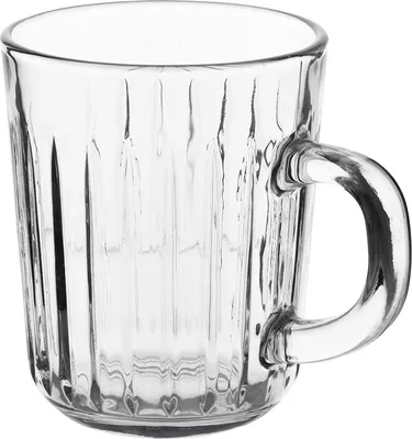 Produktbild von Gestreifter Glasbecher mit Henkel 230ml Venus 1 Stück