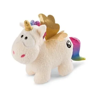 A plush unicorn toy is shown against a white background.
