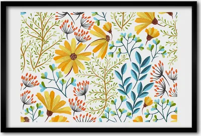 Produktbild von Bild 60x40 MDF-Rahmen, Wandkunst Frühlingsblumen