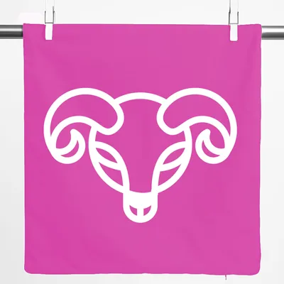 Produktbild von Huuraa Kissenbezug Widder Sternzeichen Symbol 40x40cm Fuchsia Baumwolle Dekokissenbezug Geschenkidee