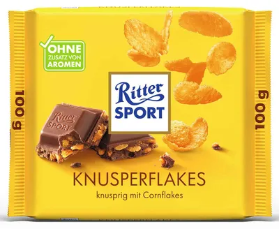 Image de Ritter SPORT 4020 Ritter SPORT KNUSPERFLAKES Schokolade 100,0 g, Image générée par une IA
