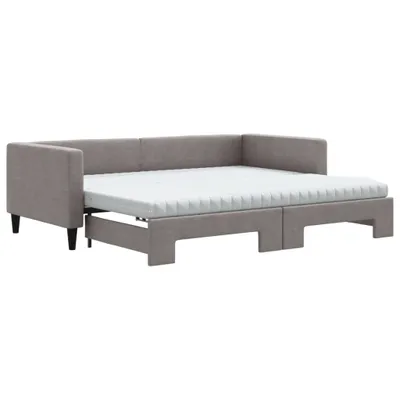Obrázok produktu pre vidaXL Rozkladacia posteľ s matracmi Taupe 90x200 cm Látka