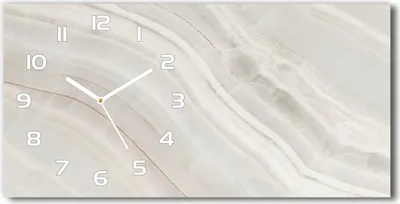Produktbild von Wanduhr aus Glas – 60x30 cm - Glasbild - Glasuhr - Gehärtetes Glas - weisse-zeiger - Marmor Textur