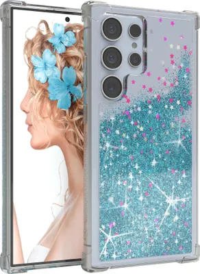 Produktbild von EAZY CASE - Glitzer Hülle kompatibel mit  Samsung Galaxy S24 Ultra Glitzer Schutzhülle, Soft Case, Backcover Transparent mit Motiv