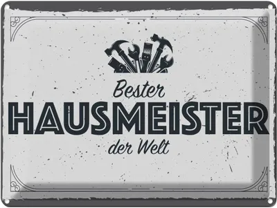 Produktbild von vianmo Blechschild 30x40 cm Bester Hausmeister der Welt Beruf Arbeit