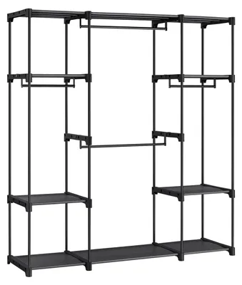 Produktbild von Schwarzer Kleiderschrank aus Stahl und Kunststoff – geräumiger Stauraum – 43 x 151 x 166 cm