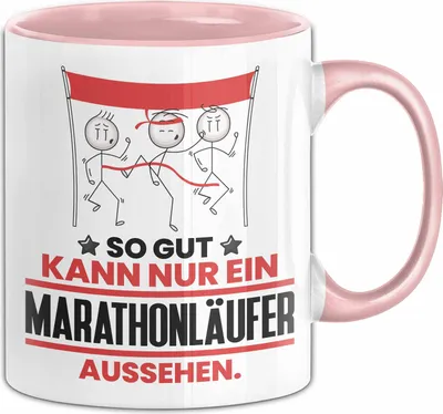 Produktbild von Marathonläufer Geschenk Tasse So Gut Kann Nur Ein Marathonläufer Aussehen Geschenkidee Kaffee-Becher (Rosa)