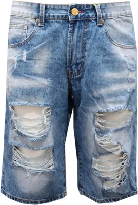Zdjęcie produktu dla 9266AG bermudy męskie BRUNO LEONI distressed blue delavé denim short man