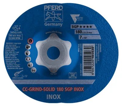 Produktbild von PFERD CC-GRIND grinding discs SOLID SGP INOX, 18 cm, 10 Stück(e)