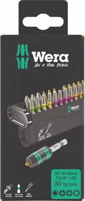 Zdjęcie produktu dla Wera 05057437001, 29 szt., Phillips, Pozidriv, Torx Plus, 1/4", PH 2, PH 3, PZ 1, PZ 2, PZ 3, TX10, TX15, TX20, TX25, TX30, TX40