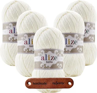 Produktbild von 5 x ALIZE Bella 100 62 Light Cream mit Label