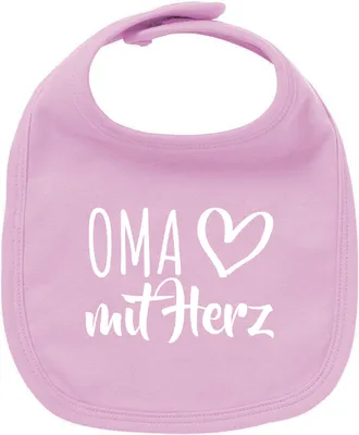 Produktbild von Huuraa Unisex Babylatz Oma mit Herz Geschenk Babypink  Baumwolle Oma Mitbringsel
