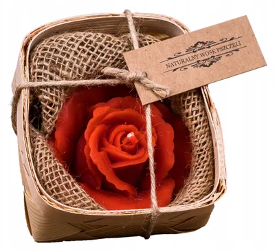 Produktbild von Łysoń Rosen-Kerze aus Bienenwachs, Rot