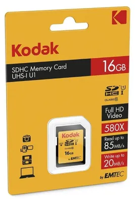 Immagine prodotto di Kodak Alaris EKMSD16GHC10K Kodak SD 16GB UHS-I U1 V10 Premium