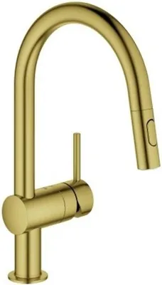 Immagine prodotto di GROHE Minta Mitigeur monocommandé pour évier, portée 223mm, bec en C, extractible, Easy Docking, pivotant, double douchette d'évier, 32321GN2, 32321GN2