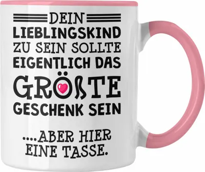 Produktbild von Trendation - Mama Geschenk Muttertagsgeschenk Tasse von Sohn Tochter Lieblingskind Tasse mit Spruch (Rosa)