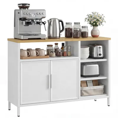Produktbild von Küchenschrank Unterschrank, Sideboard Aufbewahrungsschrank mit Türen, 108 x 40 x 76 cm, Weiß