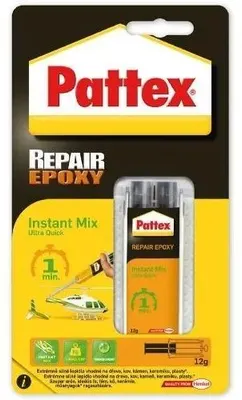 Produktbild von 2-Komponenten-Epoxidkleber 11 ml, transparent, Schnellkleber für Reparaturen mit Statikmischer