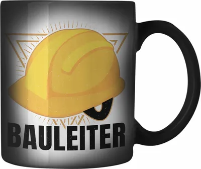 Produktbild von Trendation - Bauleiter Geschenk Bauarbeiter Farbwechsel Zauber-Tasse Baustelle Lustige Farbwechsel Zauber-Tasse (Schwarz)