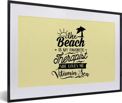 Produktbild von MuchoWow® Gerahmtes Poster Sommer - Sprichwörter - Gelb 60x40 cm - Poster mit Schwarzem Bilderrahmen Wandposter Rahmen Foto Bilder - Schlafzimmer - Plakat in Rahmen - Drucken