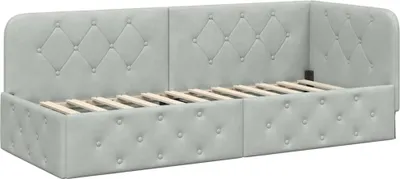 Obrázek produktu pro vidaXL Rohový rám postele světle šedý 80 x 200 cm samet