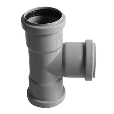 Produktbild von 87° Doppelbogen DN50, Rohrverbinder 50 mm, Abfluss & Abwasser – mit Dichtungen, T-Stück, grau, robust & praktisch