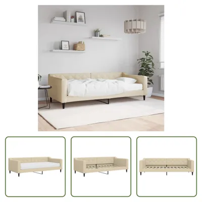 Produktbild von The Living Store Tagesbett mit Matratze Creme 90x200 cm Stoff