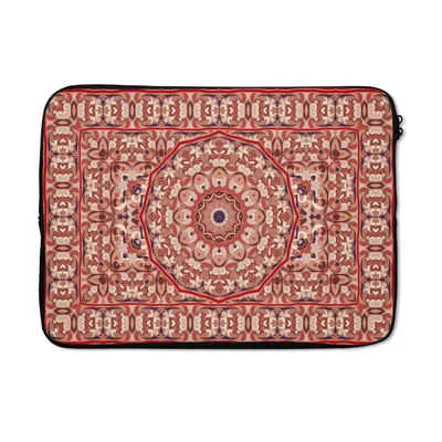 Produktbild von MuchoWow® Laptop Hülle 13 Zoll Teppich - Mandala - Muster - Rot Laptoptasche - Laptophülle - Sleeve - Rundumschutz