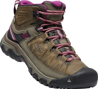 A single hiking boot is shown against a white background.