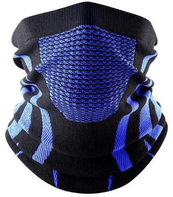 Productafbeelding van Winddichte halswarmer, gezichtsmasker, stormhoed, bandana, blauw, 22x40 cm