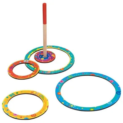 Produktbild von Goki Holz Ringwurfspiel bunt Geschicklichkeitsspiel für Kinder