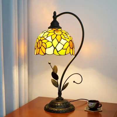 Zdjęcie produktu dla Lampa stołowa - Witraż - Szkło witrażowe - 25 x 25 x 50 cm
