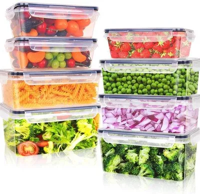 Produktbild von Famanu Aufbewahrungsboxen mit Deckel, 16-teiliges Set (8 Behälter + 8 Deckel), 2,2 L, 1,74 L, 1 L, 100% auslaufsicher und BPA-frei