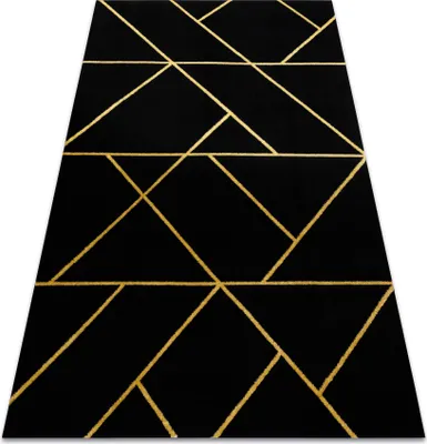 Produktbild von Exklusiv EMERALD Teppich 1012 glamour, stilvoll geometrisch schwarz / gold Schwarz 180x270 cm