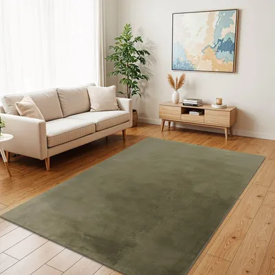 Produktbild von TT Home Wohnzimmer Teppich Hochflor Langflor Kunstfell Weich Modern Unifarben Flauschig Größe 300x400 cm
