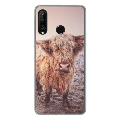 Produktbild von MuchoWow® Handyhülle Schutzhülle Hülle für Huawei P30 Lite Schottische Hochlandbewohner - Licht - Himmel - Natur Silikon Softcase Handy Hülle - Handyhülle