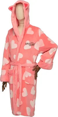 Produktbild von Harley Quinn DC Comics Bademantel Cosy Hearts Pink Bathrobe with ears! (Einheitsgröße)